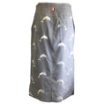 Load image into Gallery viewer, Thom Browne Grey / White Dolphin Embroidered Wool Board Skirt
