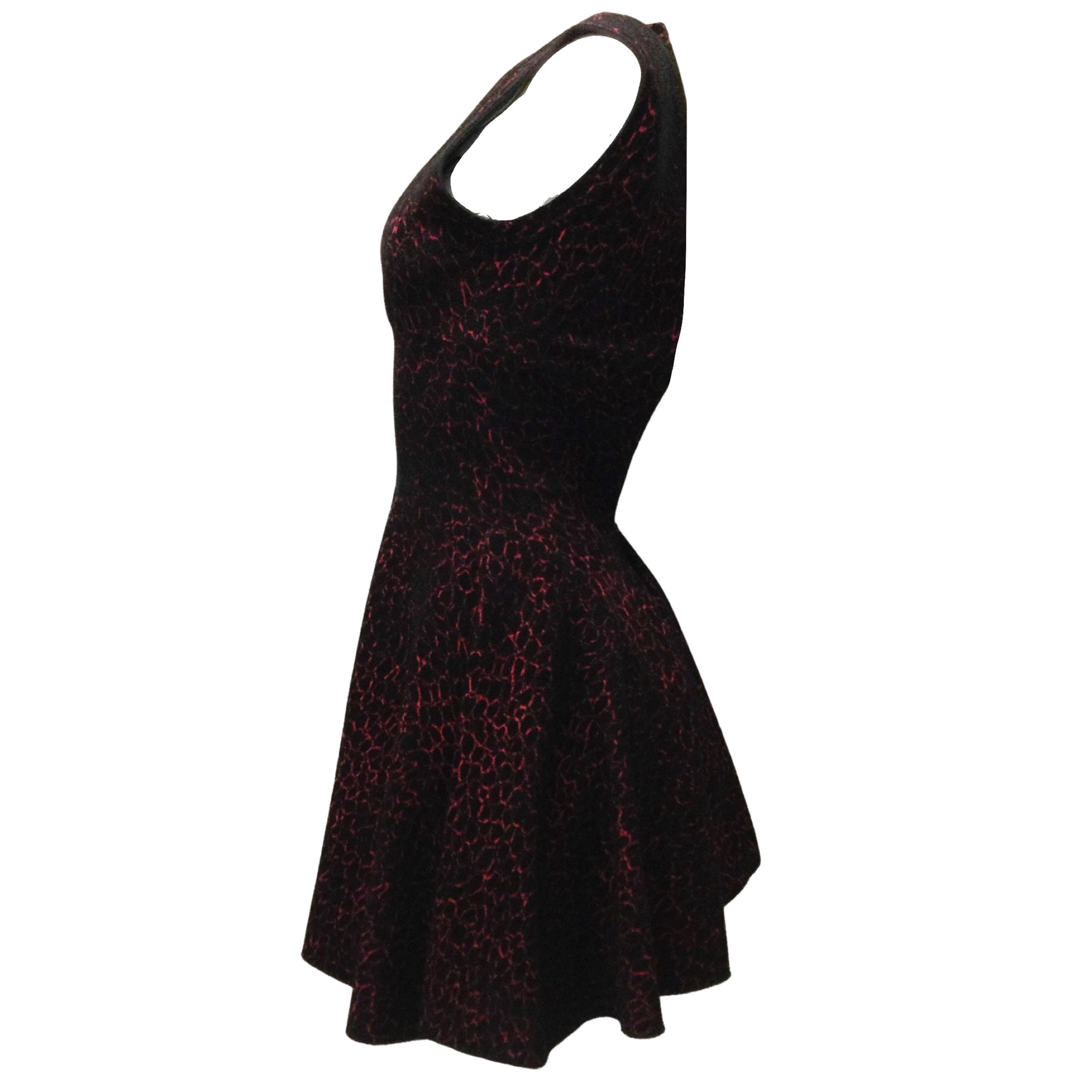 ALAÏA Black & Red Chenille Knit Dress