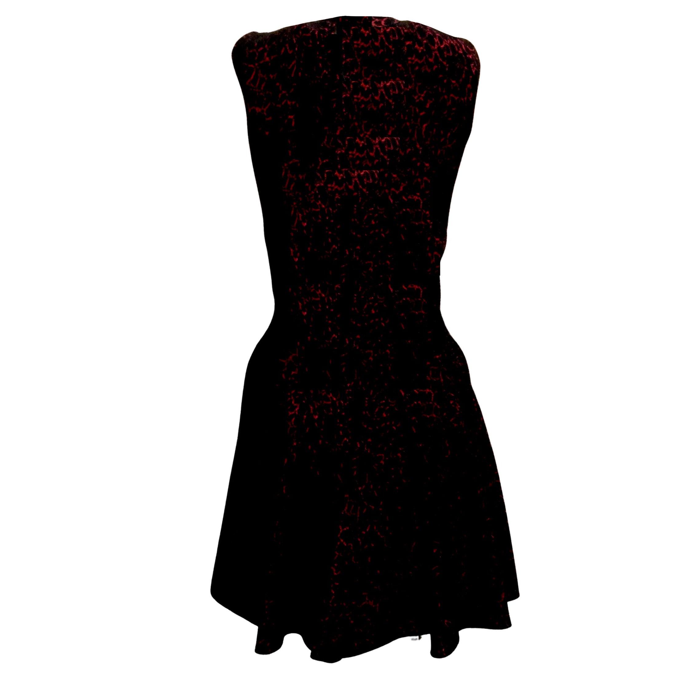 ALAÏA Black & Red Chenille Knit Dress
