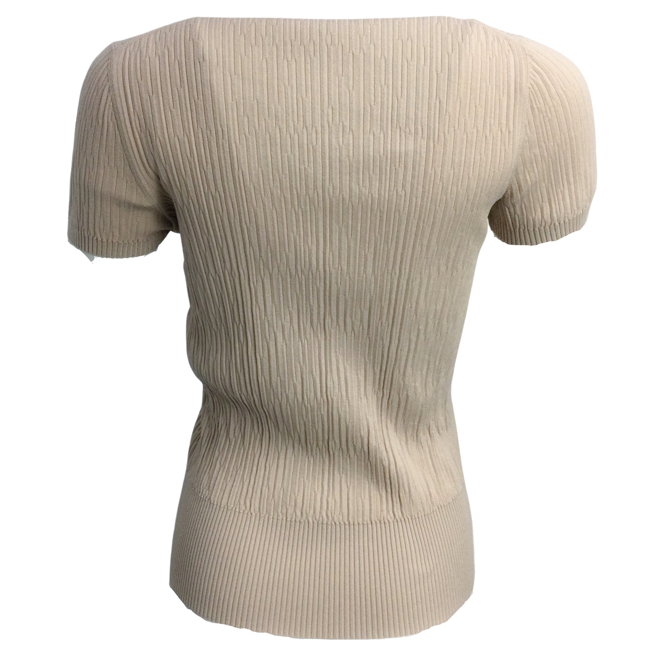 Chanel Tan Short Sleeved Knit Top