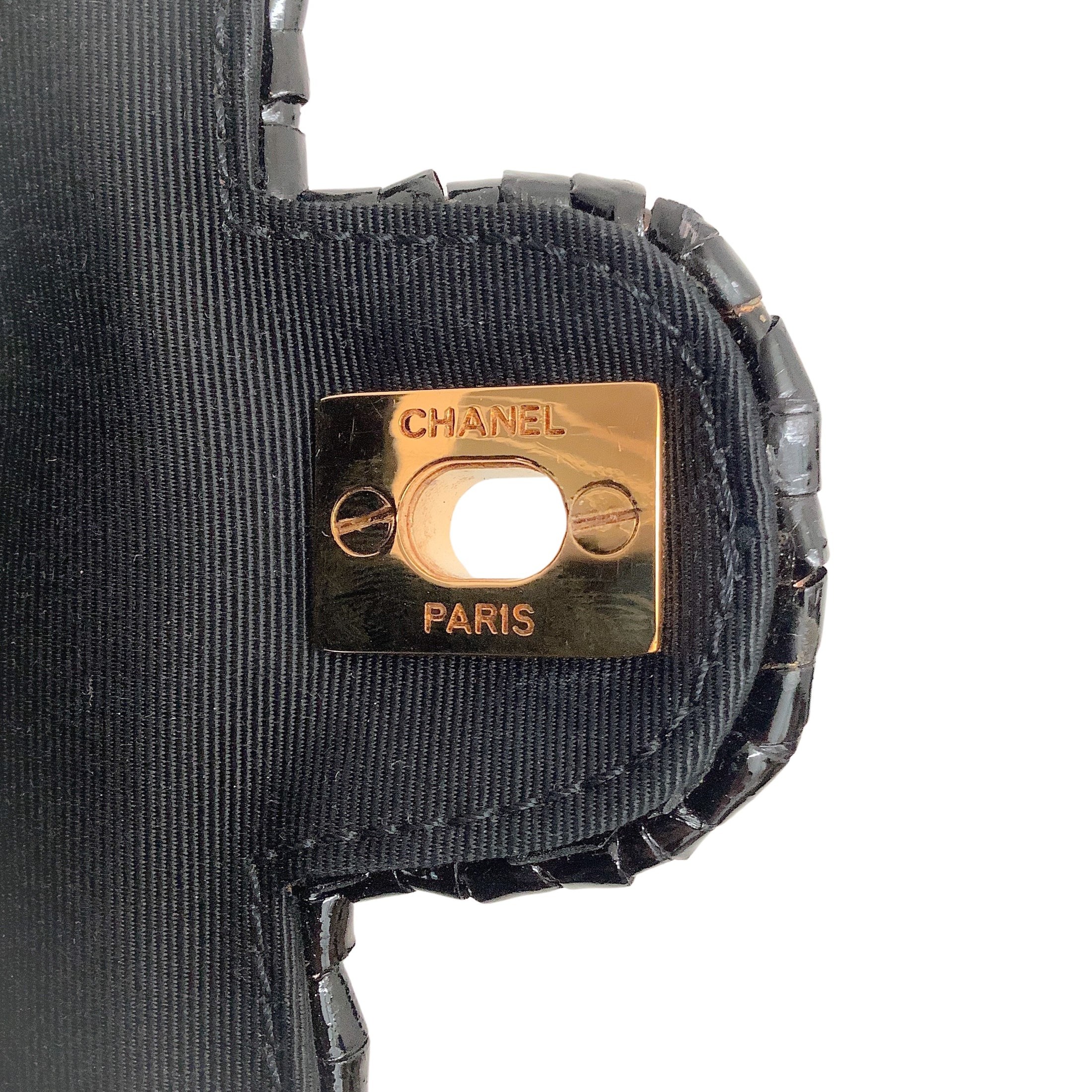 Chanel Vintage 1990's Black Mini Wicker 24K Hardware Shoulder Bag
