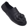 Load image into Gallery viewer, Chanel Black Camellia Leather and Grosgrain Loafers / Flats

