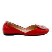 Roger Vivier Red Patent D'orsay Buckle Flats
