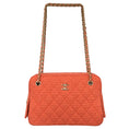 Load image into Gallery viewer, Chanel Boucle 2020 Bright Coral Knit Shoulder Bag
