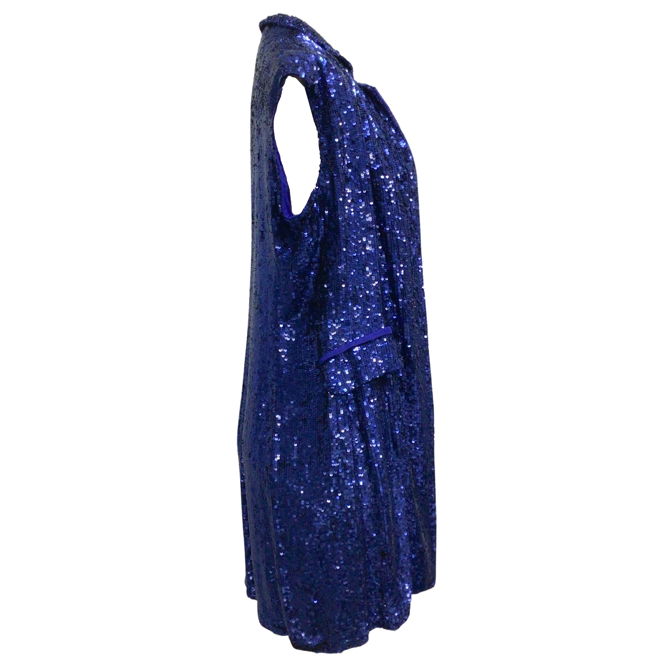 P.A.R.O.S.H. Blue Sequined Hand Embroidered Vest
