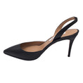 Load image into Gallery viewer, Aquazzura Black Pointed Toe Slingback Leather Pumps
