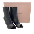 Load image into Gallery viewer, Gianvito Rossi Black Leather Peep Toe Boots/Booties

