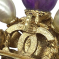 Load image into Gallery viewer, Chanel Gold Spring 2005 Amethyst & Pearl Multi Stone/Crystals Brooch
