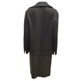 Load image into Gallery viewer, Akris Brown Adonia Double Breasted Lambskin Leather Trimmed Mid-length Cashmere Coat
