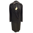 Load image into Gallery viewer, Akris Brown Adonia Double Breasted Lambskin Leather Trimmed Mid-length Cashmere Coat
