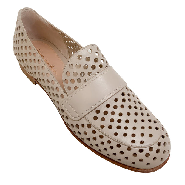 Gianvito Rossi Mousse Thierry Classic Perforated Loafer Flats