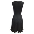 Load image into Gallery viewer, Alaia Black and Green Metallic Sleeveless Flared Wool Knit Dress
