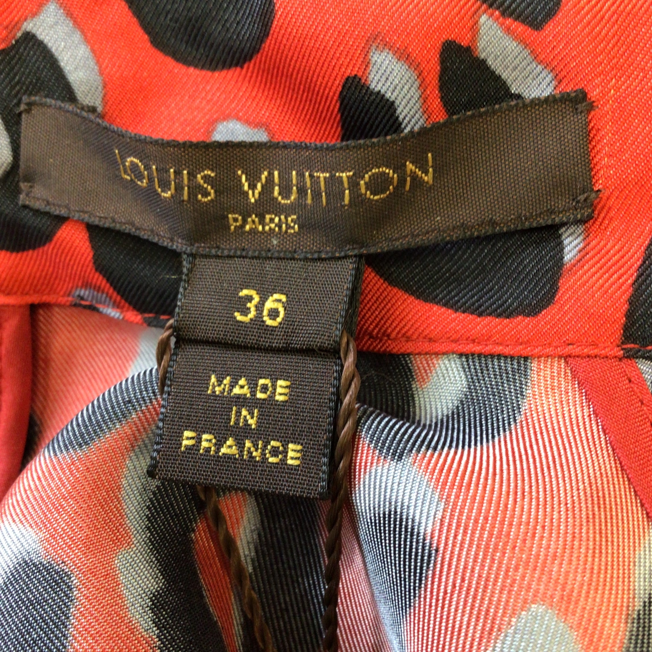 Louis Vuitton x Stephen Sprouse Red / Navy Blue Leopard Printed Blouse