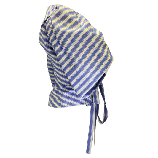 Rosie Assoulin Blue / White Striped Cotton Top