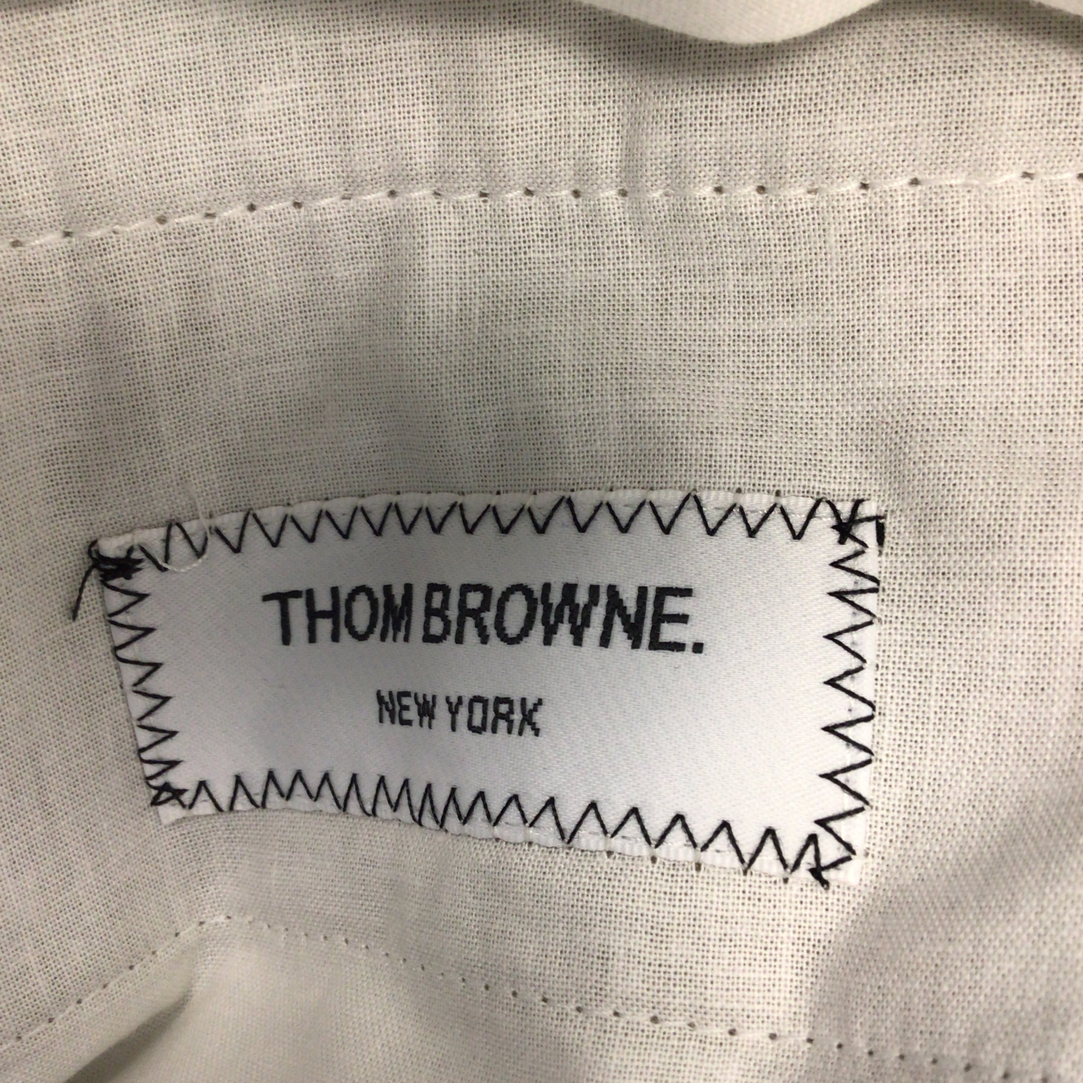 Thom Browne Tan / White Dolphin Embroidered Cropped Wool Pants / Trousers