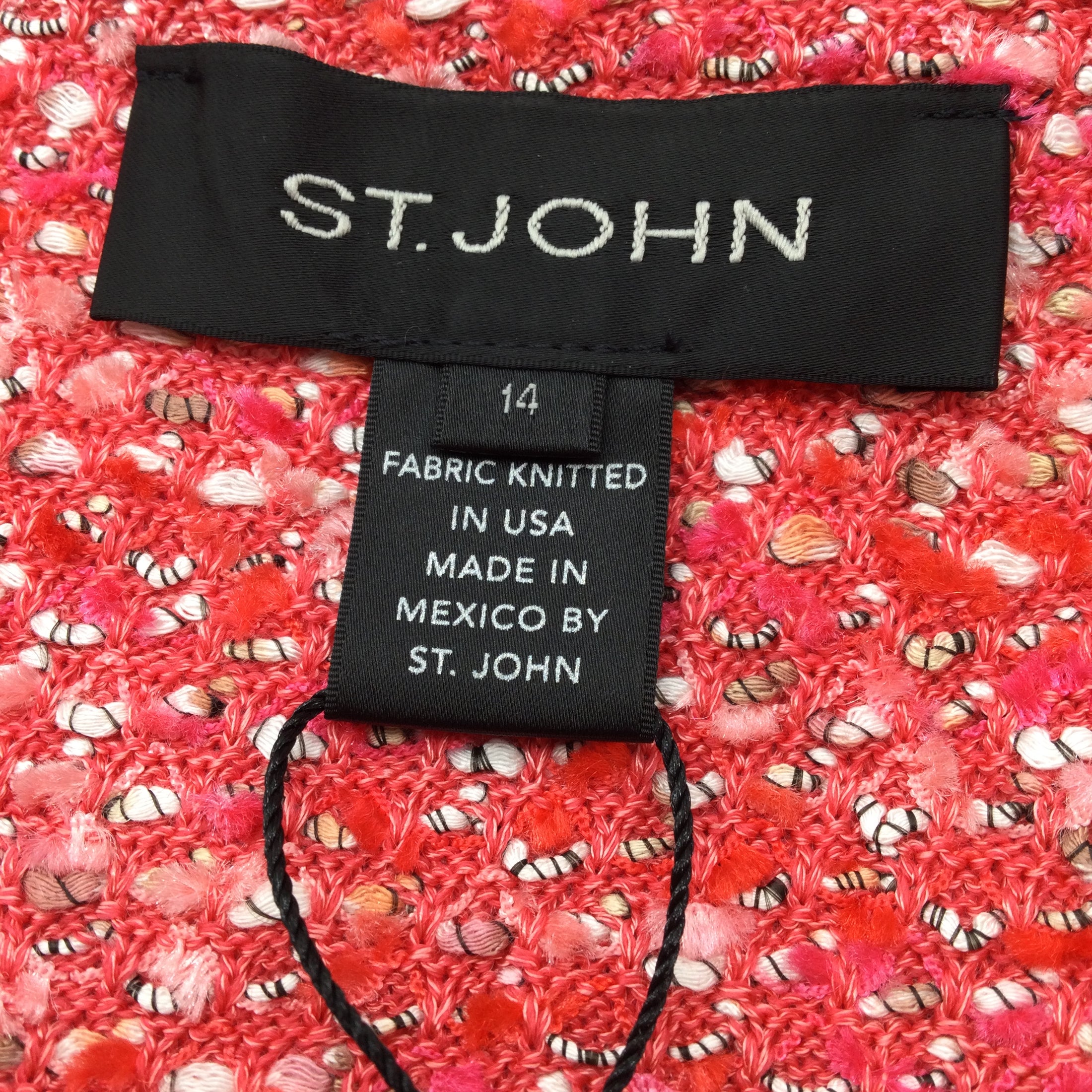 St. John Coral Multi Woven Tweed Knit Jacket / Blazer