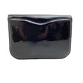 Load image into Gallery viewer, Judith Leiber Foldover with Stone Embellishments Black Patent Leather Clutch
