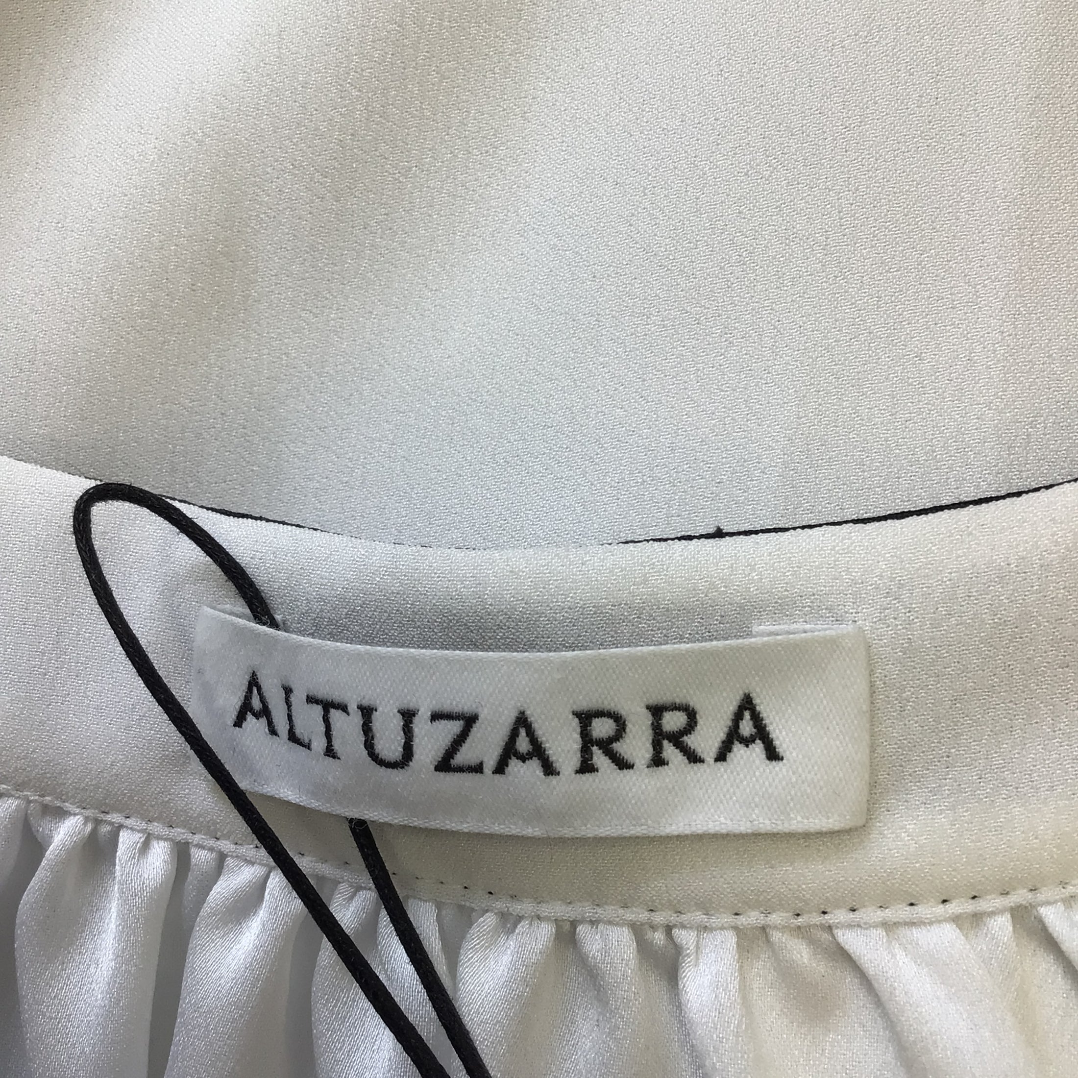 Altuzarra Ivory / Black Studded Lace-Up Crepe Top