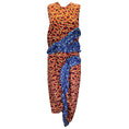 Load image into Gallery viewer, Marni Red / Blue Multi Metropolis Print Sleeveless Silk Crepe Midi Dress
