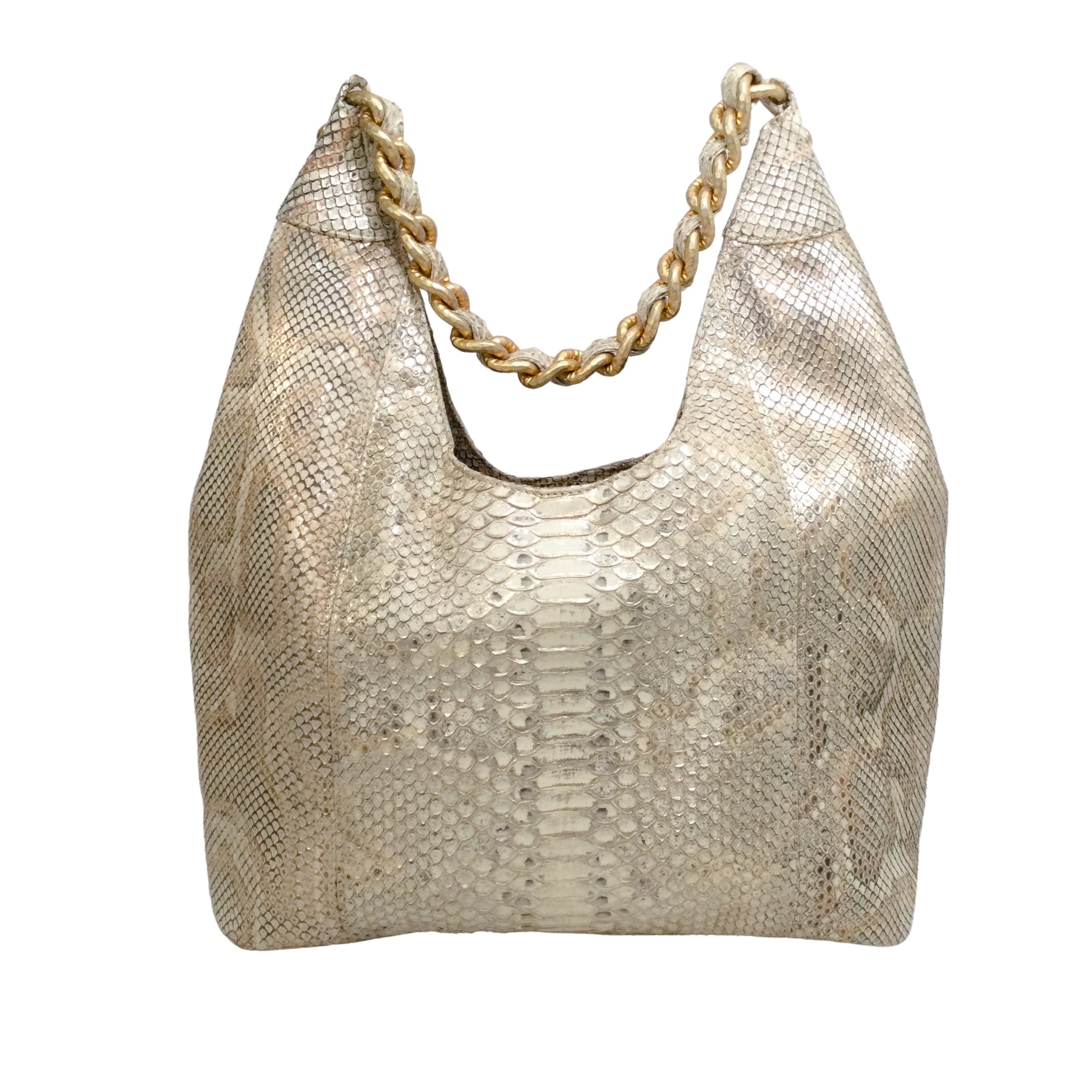 Chanel 2014-2015 Paris - Dallas Beige Snakeskin Leather Shoulder Bag