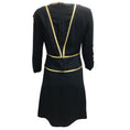 Load image into Gallery viewer, Prada Black Viscose Dress With Gold Leather Trim
