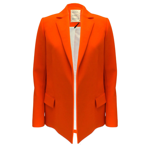 Maison Rabih Kayrouz Orange Open Front Wool Blazer