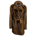 Load image into Gallery viewer, CO Co. Brown Belted Mink-fur Trench Coat
