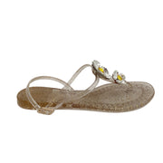 Casadei Clear / Gold Glitter Jelly My Flower Sandals