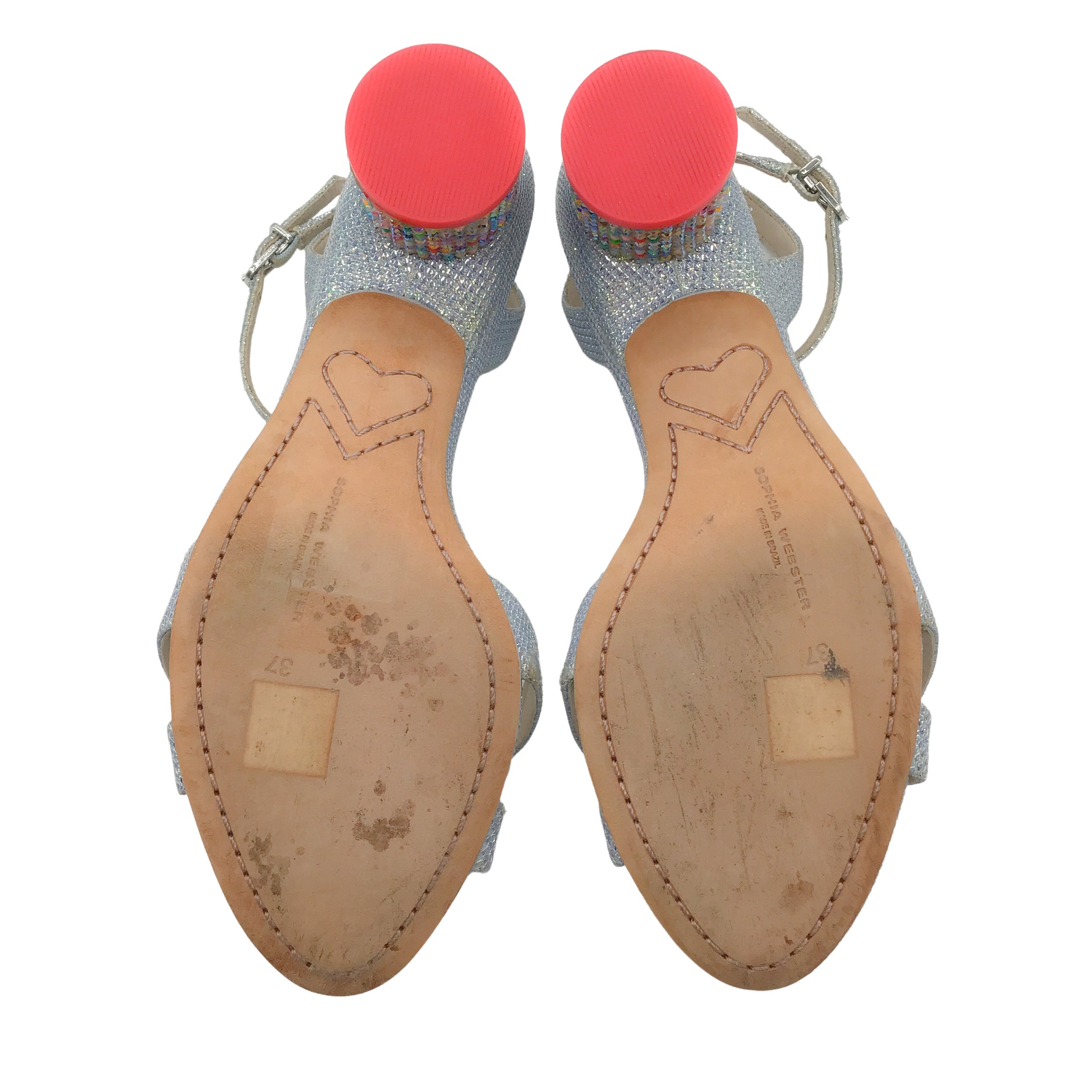 Sophia Webster Multicolor Iridescent Crystal Heel Sandals
