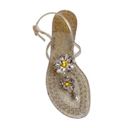 Casadei Clear / Gold Glitter Jelly My Flower Sandals