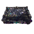 Load image into Gallery viewer, Judith Leiber Black Iridescent Round Sequined Paillette Clutch Bag
