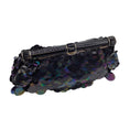 Load image into Gallery viewer, Judith Leiber Black Iridescent Round Sequined Paillette Clutch Bag
