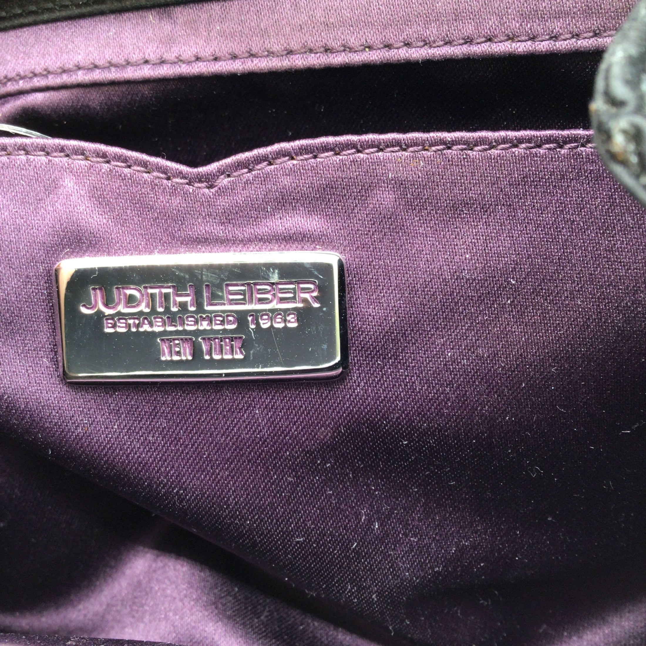 Judith Leiber Black Iridescent Round Sequined Paillette Clutch Bag
