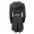 Load image into Gallery viewer, Brunello Cucinelli Grey Hooded Cashmere with Satin Belt Coat
