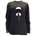 Load image into Gallery viewer, Fendi x Karl Lagerfeld 'Karl Monster' Black Mink Fur Embellished Long Sleeved Cotton Sweatshirt / Sweater
