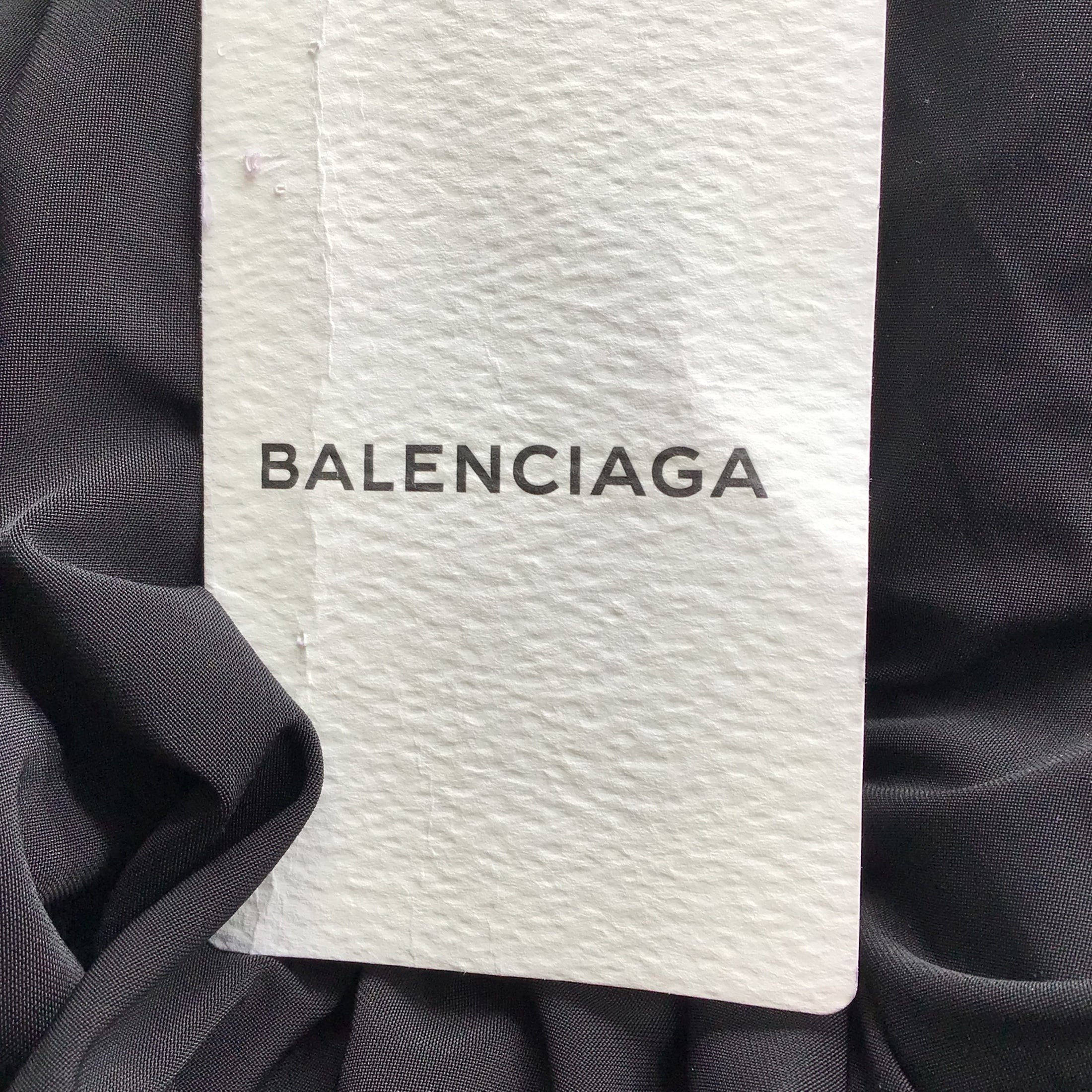 Balenciaga Black / White 2016 Striped Draped Midi Dress