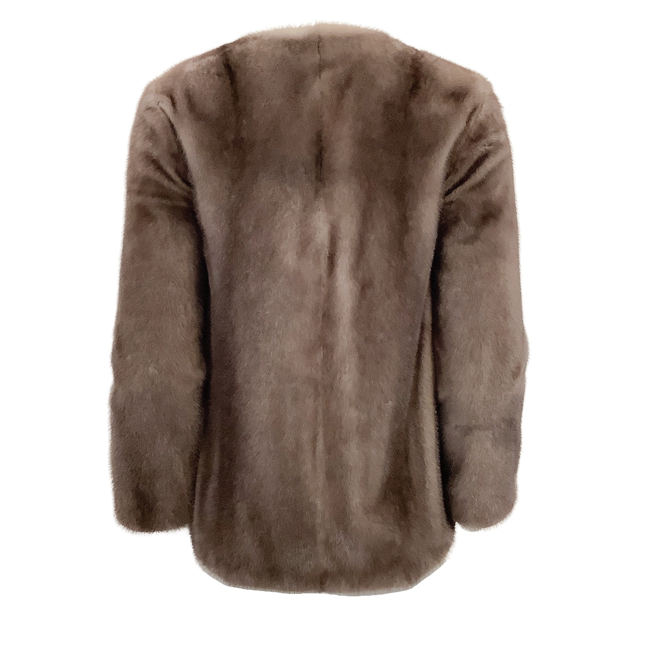 Pologeorgis Grey / Taupe Shirred Mink Coat