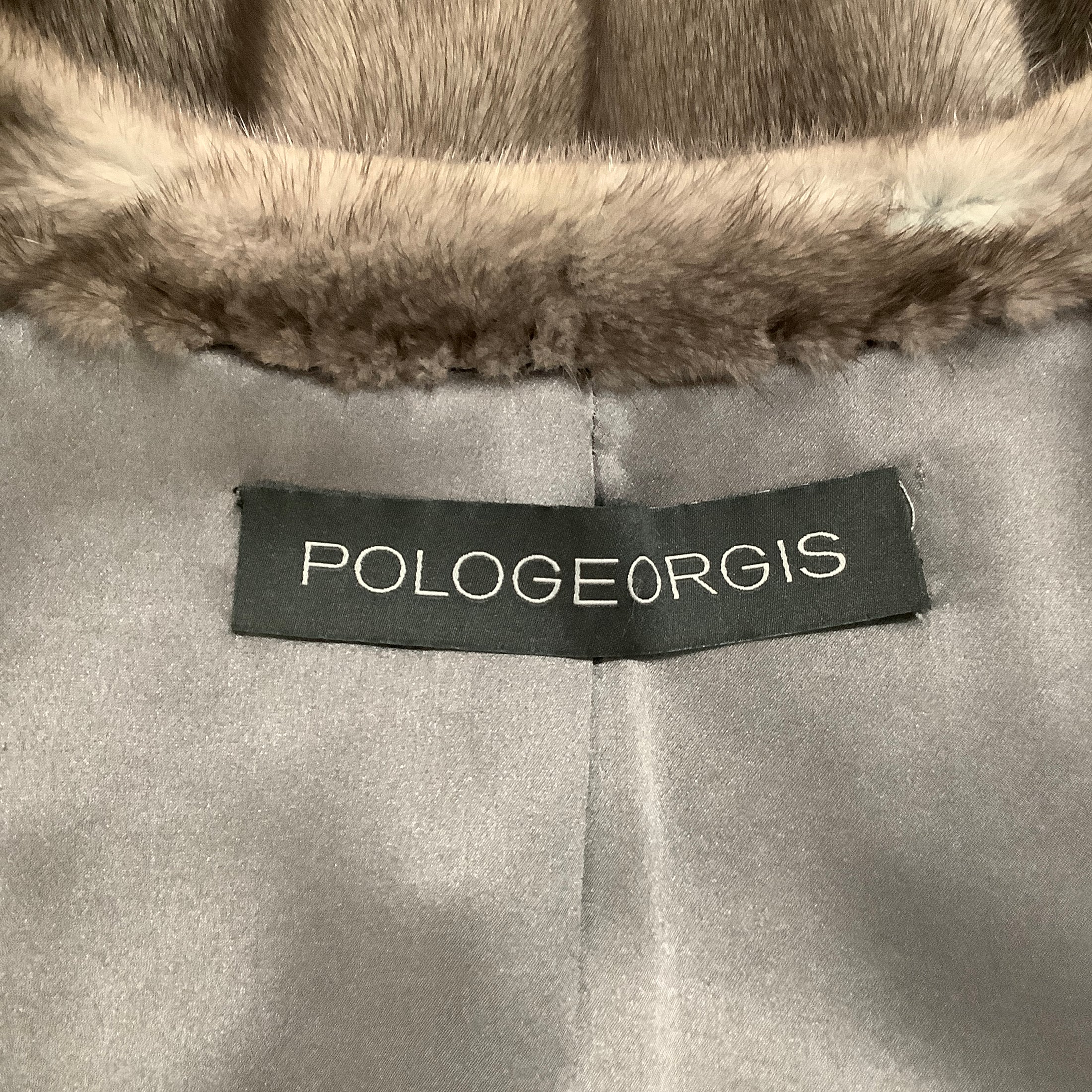 Pologeorgis Grey / Taupe Shirred Mink Coat