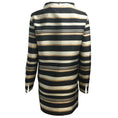 Load image into Gallery viewer, Herno Black / Ivory / Tan Striped Full Zip Mid Length Coat
