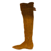Gabriela Hearst Cognac Brown Over-the-Knee Flat Suede Leather Boots