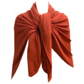 Load image into Gallery viewer, Oscar de la Renta Terracotta / Burnt Orange Cashmere and Silk Knit Square Scarf/Wrap
