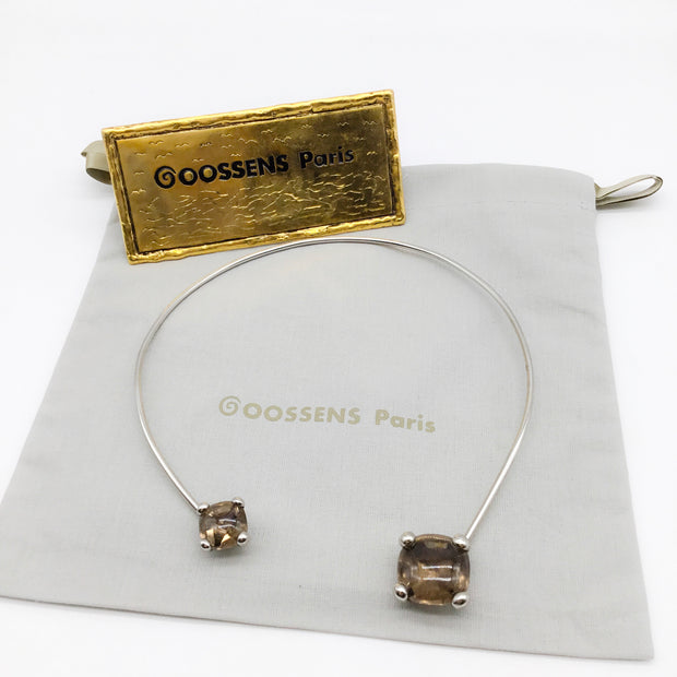 Goossens Paris White Gold and Smokey Quartz Necklace