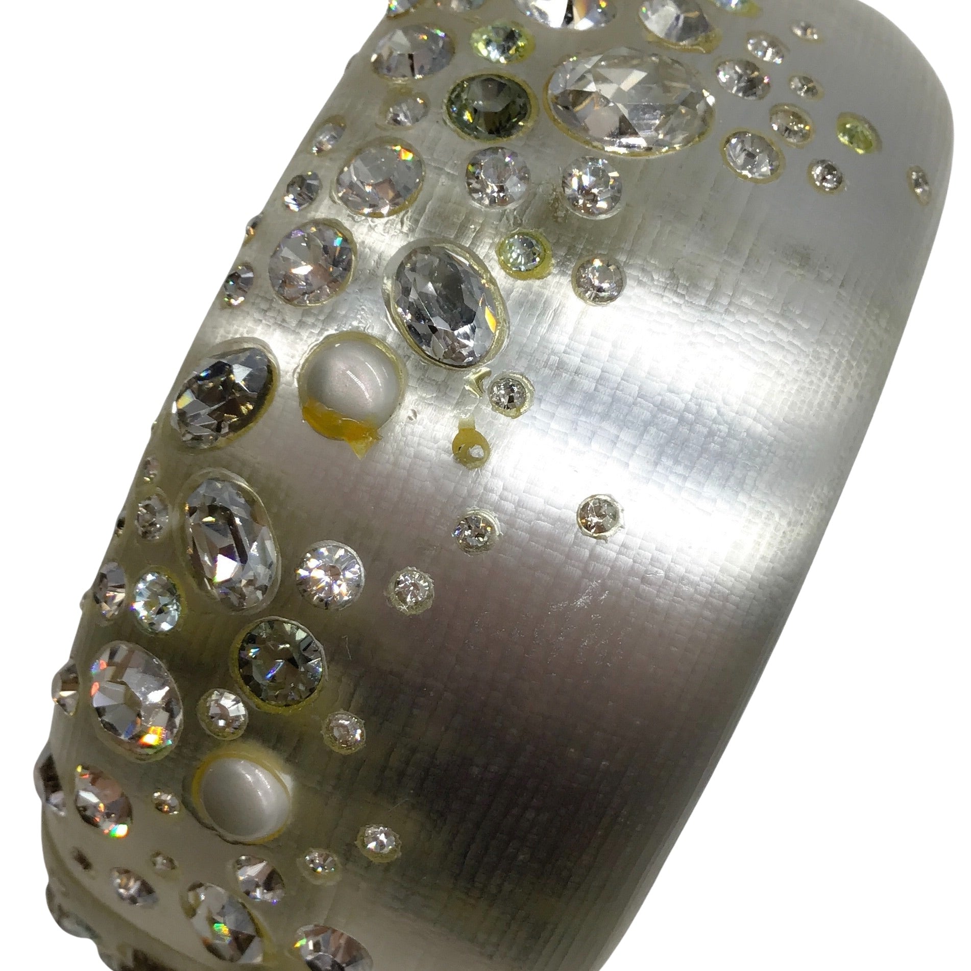 Alexis Bittar Silver Large Crystal Bangle Bracelet