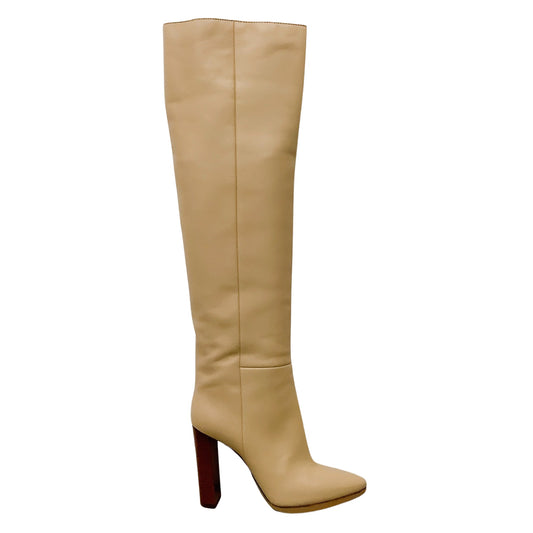 Saint Laurent Ivory Leather Pull On Boots/Booties