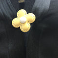 Load image into Gallery viewer, Louis Vuitton Black / Yellow Floral Buttoned Silk Trim Blazer
