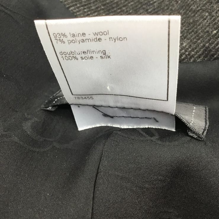 Chanel Charcoal Grey Wool Tweed Vest