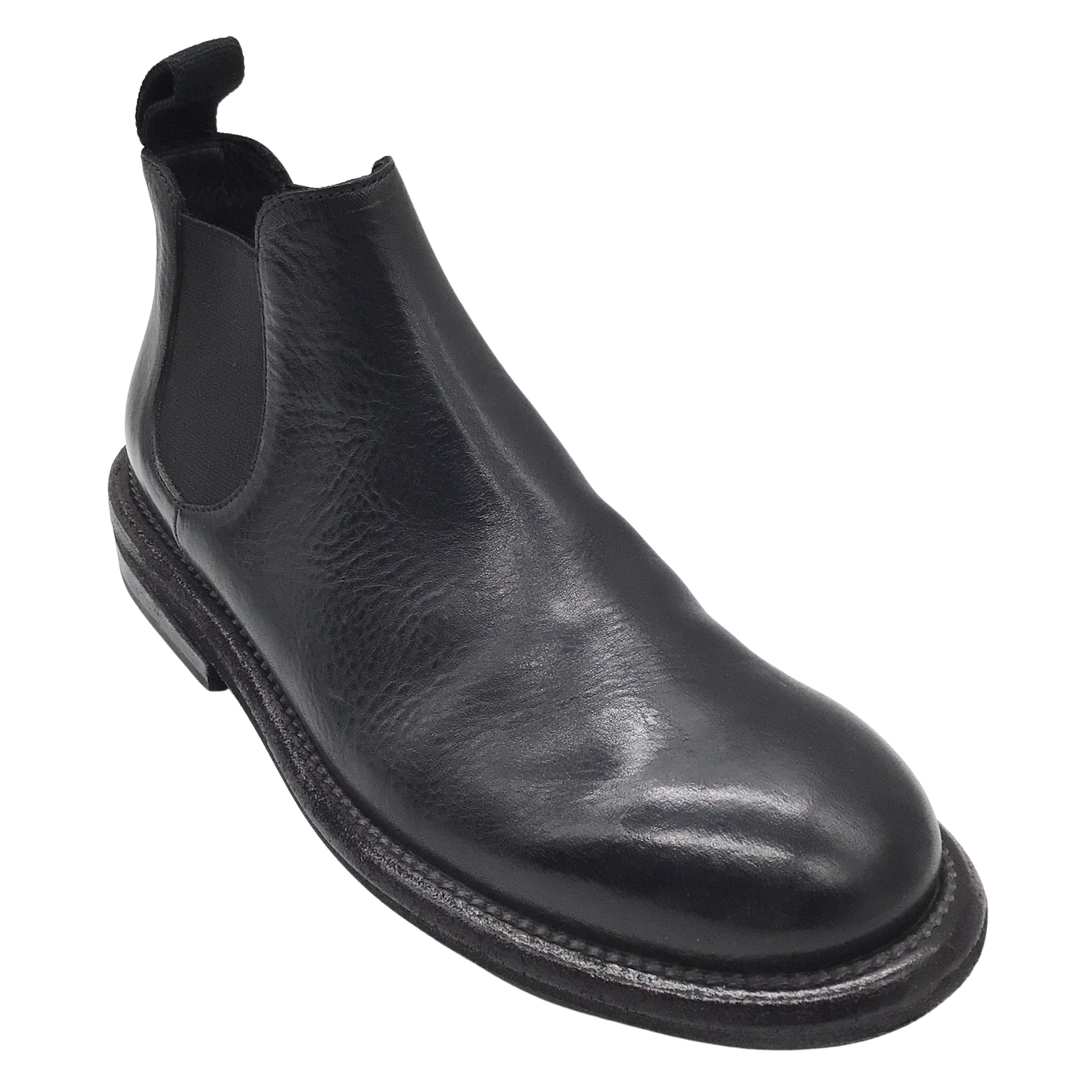 Marsell Black Pull-On Leather Ankle Boots