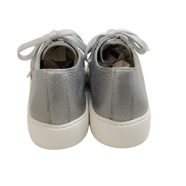 Santoni Silver Leather Sneakers