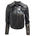 Load image into Gallery viewer, Elie Tahari Black Jagger Full Zip Croc Embossed Faux-leather Jacket
