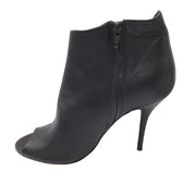 Calvin Klein Collection Dark Brown High Heeled Open Toe Leather Boots / Booties